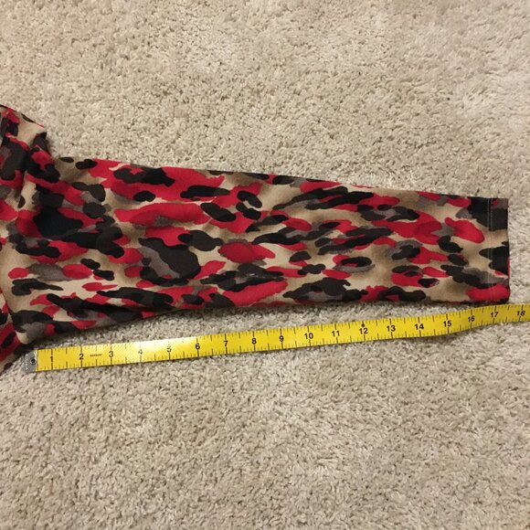 Red Camo Animal Spot Print Knit Pullover Sweater - Picture 14 of 14